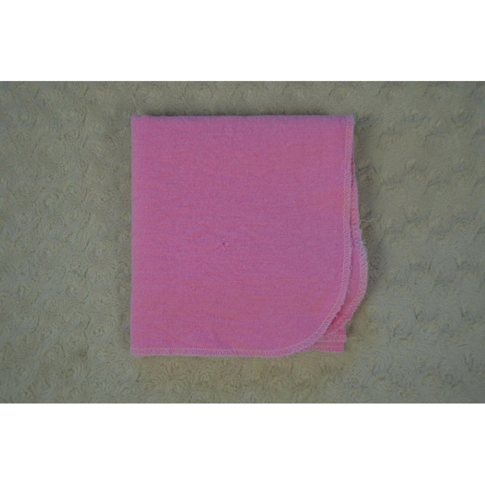 Rene Rofe Baby Receiving Blanket Solid Pink Flannel Lovey